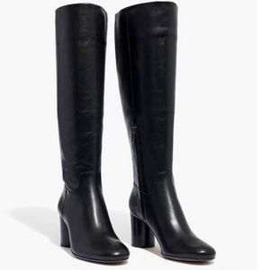 Madewell The Scarlett Black Leather Knee High Boot
